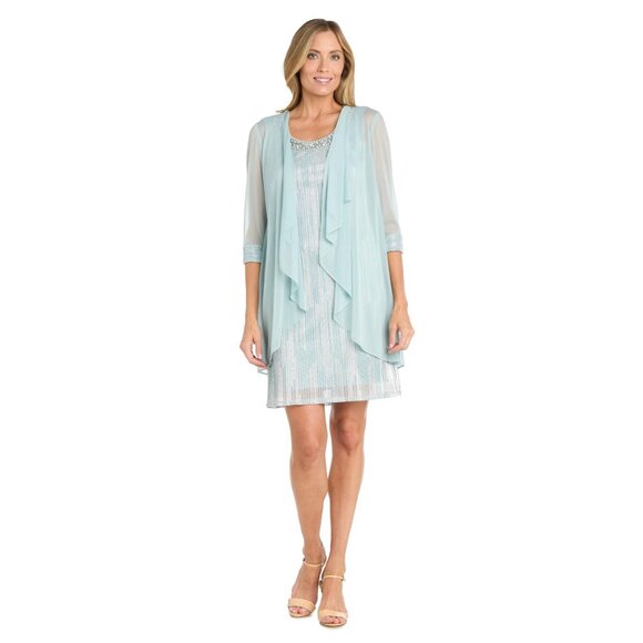 R & M Richards Dresses & Skirts - NWT R&M Richards Women's Lustrous Grace Jacket Dress Set, Seafoam sz 16